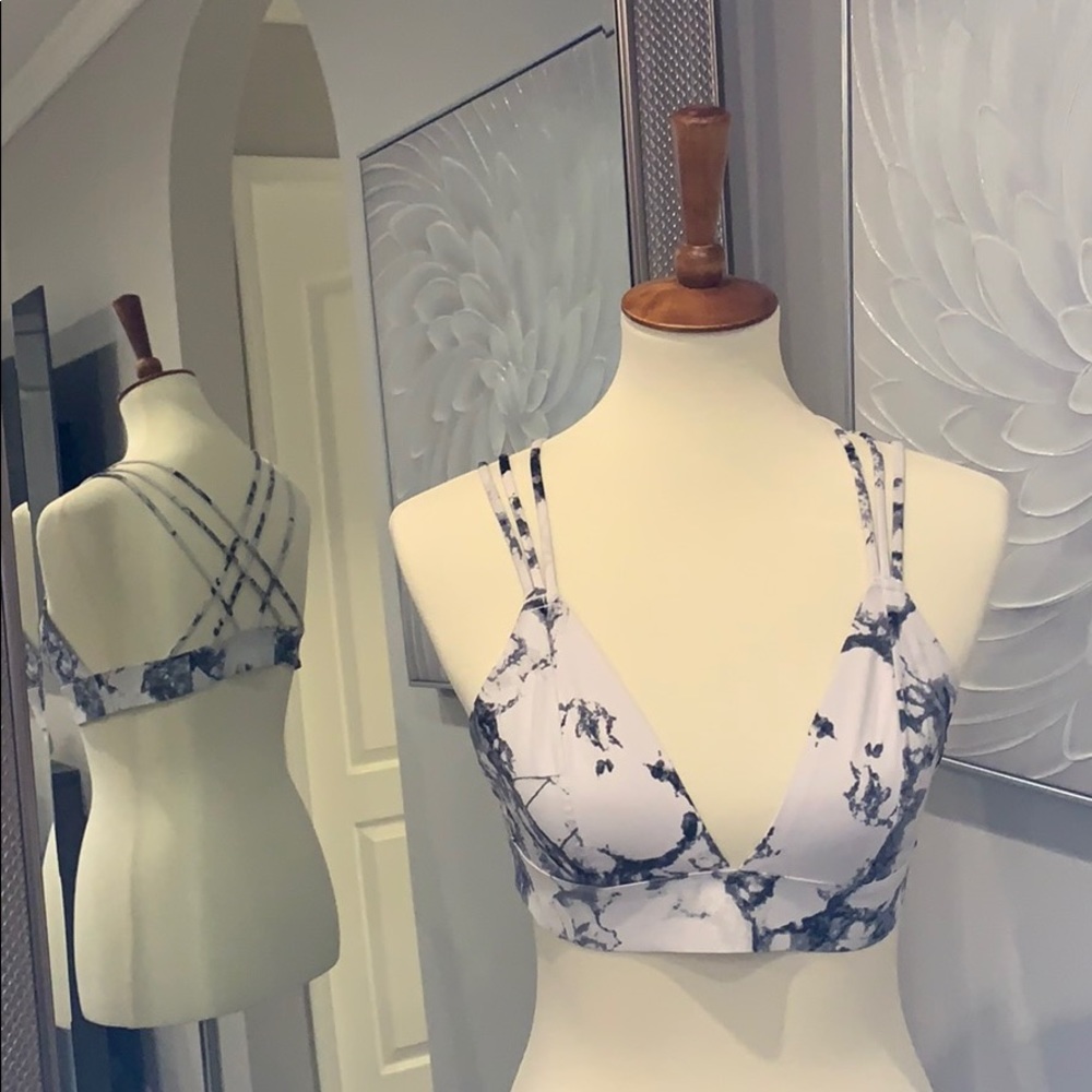 PINK Black and White Bralette